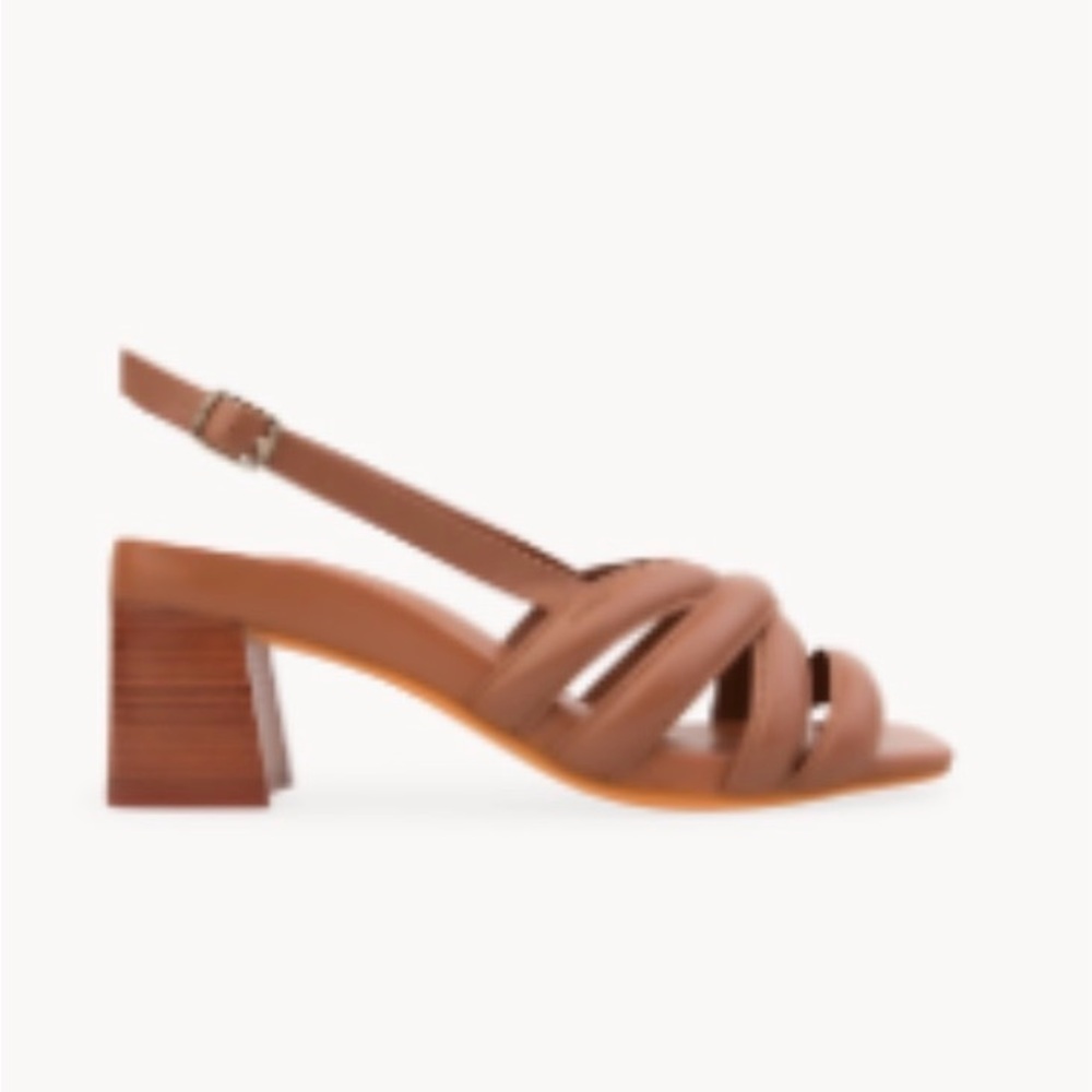 Bared Footwear Mandango style Cognac Brown Strappy Block Heel Sandals